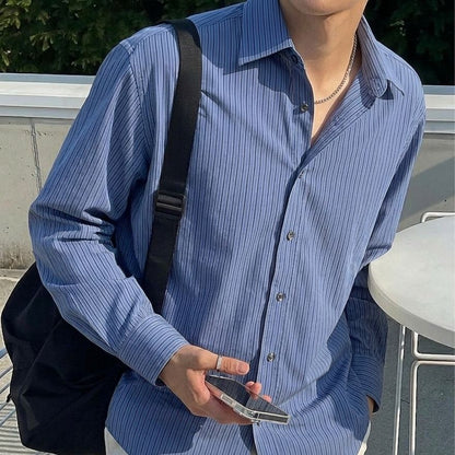 Steel Blue Stripped Shirt