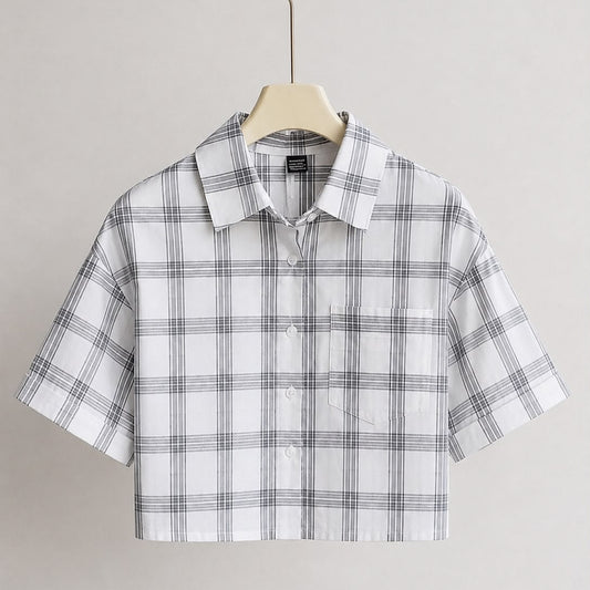 Cropped Check Shirt