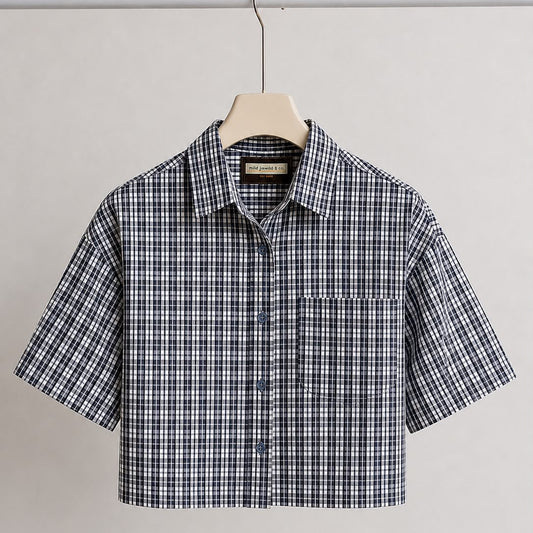 Cropped Check Shirt
