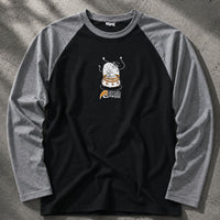 Black and Grey Raglan Full Sleeve Shirt