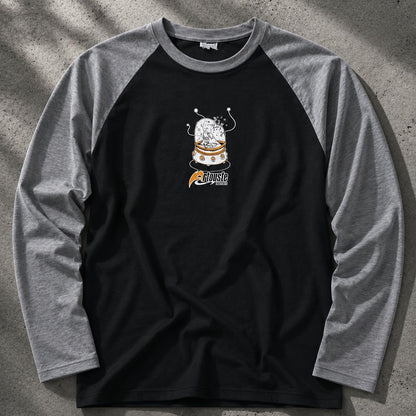 Black and Grey Raglan Full Sleeve Shirt