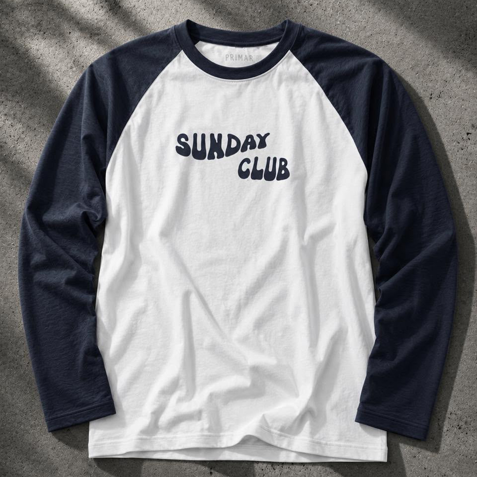 White And Dark Blue Raglan Full Sleeve Shirt