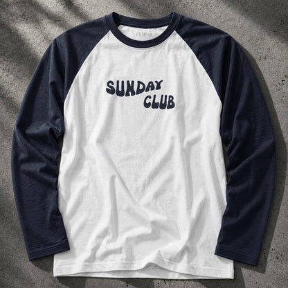 White And Dark Blue Raglan Full Sleeve Shirt
