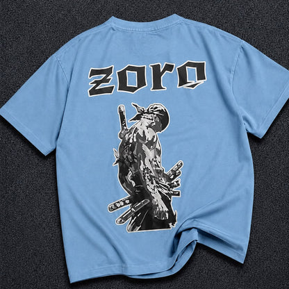Zoro Printed Anime Drop Shoulder Tee